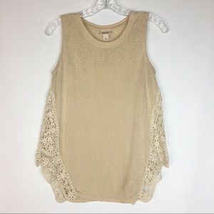 Mossimo Supply Co Brown & Cream Embroidered Top